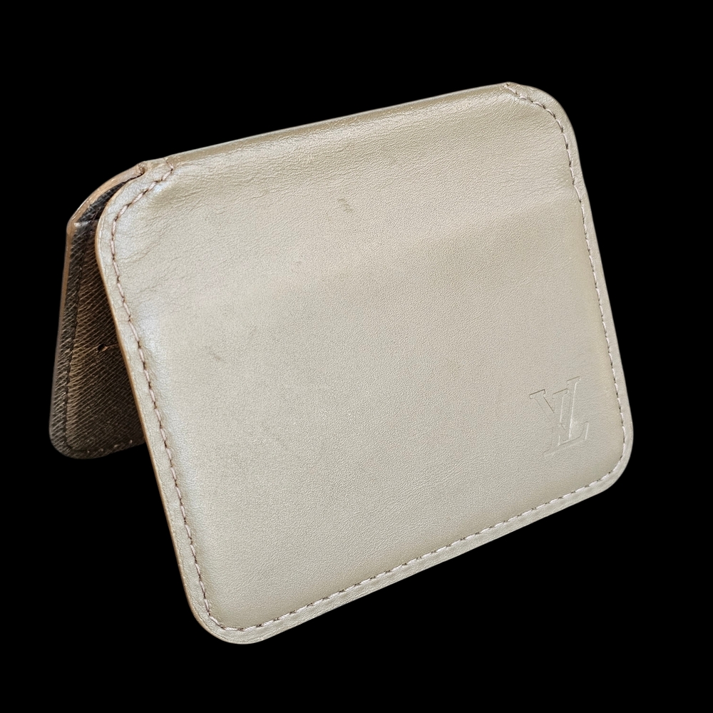 💎LOUIS VUITTON💎 Mens Beige Leather Card Holder